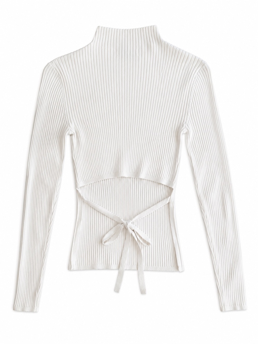 Babaton Ribbed Aritzia Open Tie-Back Top White 2XS - Picture 4 of 4